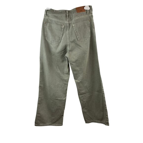 Zara Wide Leg Jeans Green 4 - Picture 2 of 8